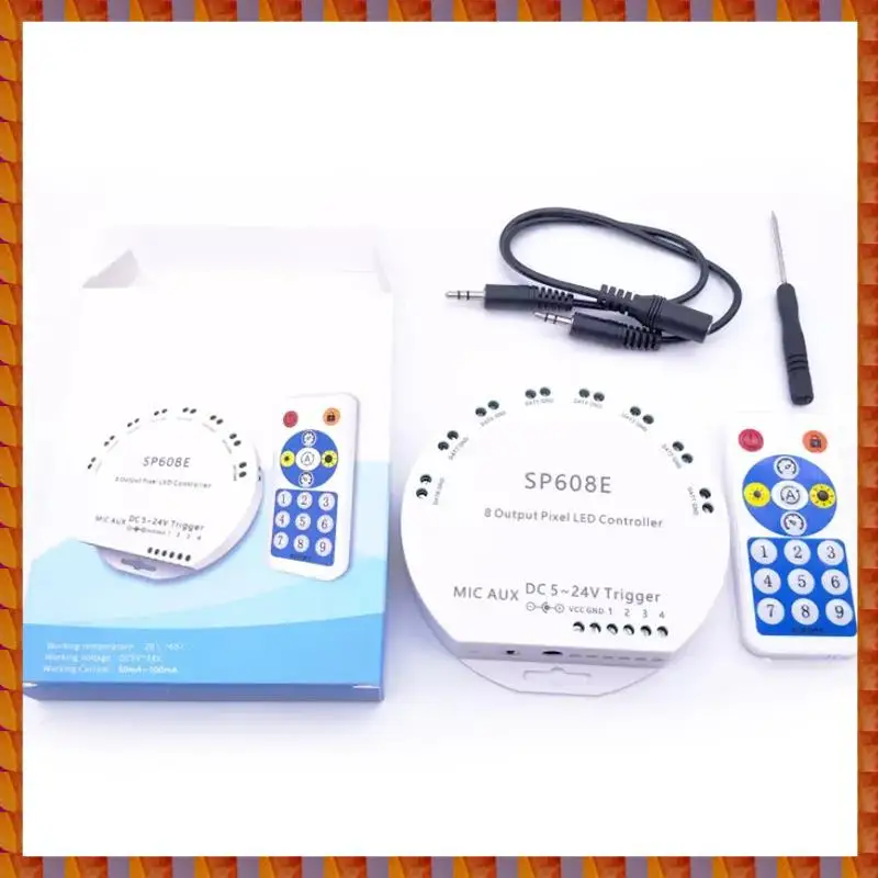DIDI SP608E WS2812B Music Controller 8 CH Signal Output WS2811 WS2815 LED Light Strip Built In Mic IOS Android Bluetooth App
DIDI SP608E WS2812B Music Controller 8 CH Signal Output WS2811 WS2815 LED Light Strip Built In Mic IOS Android Bluetooth App
