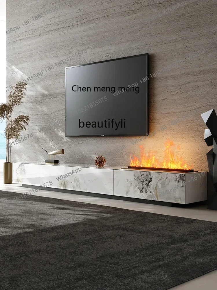 182C Stone Plate TV Cabinet and Tea Table Light Luxury Floor Living Room Modern Minimalist Flame Fireplace Household Storage Flo
182C Stone Plate TV Cabinet and Tea Table Light Luxury Floor Living Room Modern Minimalist Flame Fireplace Household Storage Flo
