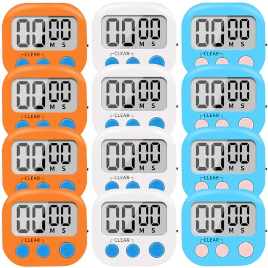12 Pack Small Digital Kitchen Timer with Magnetic Back and ON Off Switch for Precise Time Management in Cooking Baking and Meal
12 Pack Small Digital Kitchen Timer with Magnetic Back and ON Off Switch for Precise Time Management in Cooking Baking and Meal