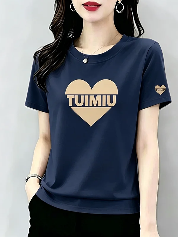 New Summer Mom Short Sleeve T-Shirt Women Large Size round Neck Top Fashion Slimming Loose Print Breathable Polyester Fiber
New Summer Mom Short Sleeve T-Shirt Women Large Size round Neck Top Fashion Slimming Loose Print Breathable Polyester Fiber