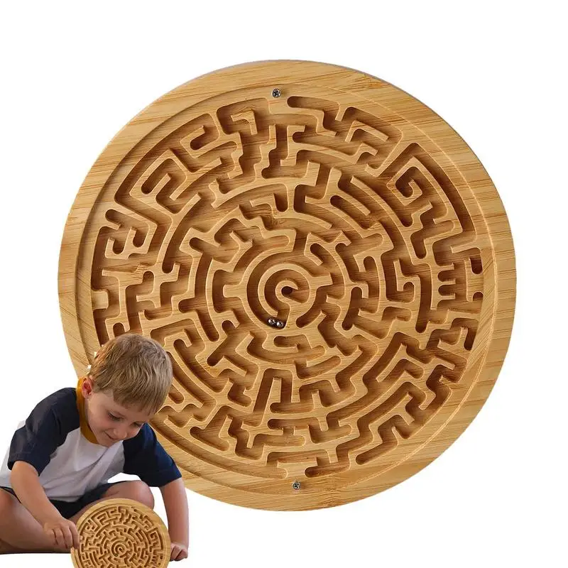 Round Wooden Maze Board Wooden Labyrinth Puzzle Game Multi-Purpose Maze Puzzle Logic Game Toy for Toddler Adult Children
Round Wooden Maze Board Wooden Labyrinth Puzzle Game Multi-Purpose Maze Puzzle Logic Game Toy for Toddler Adult Children
