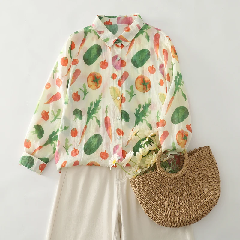 Loose Fit Floral Print Long Sleeve Pure Cotton Casual Shirt Artistic Style Autumn New Arrival Women's plus Size Inner Wear
Loose Fit Floral Print Long Sleeve Pure Cotton Casual Shirt Artistic Style Autumn New Arrival Women's plus Size Inner Wear