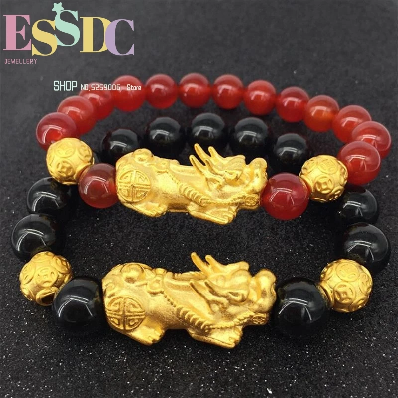Lovers Bracelet Natural 10mm Red Onyx 12mm Black Beads Inviting Money Pixiu Charm Women Wholesale Jewelry
Lovers Bracelet Natural 10mm Red Onyx 12mm Black Beads Inviting Money Pixiu Charm Women Wholesale Jewelry