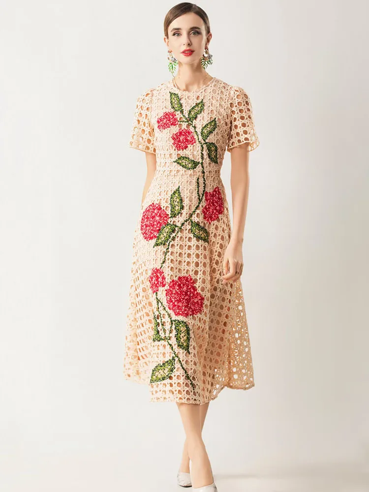 JUNLINNA Spring Summer Women Runway Dress Plaid Hollow Out Floral Embroidery Vestidos Party Holiday Lady
JUNLINNA Spring Summer Women Runway Dress Plaid Hollow Out Floral Embroidery Vestidos Party Holiday Lady