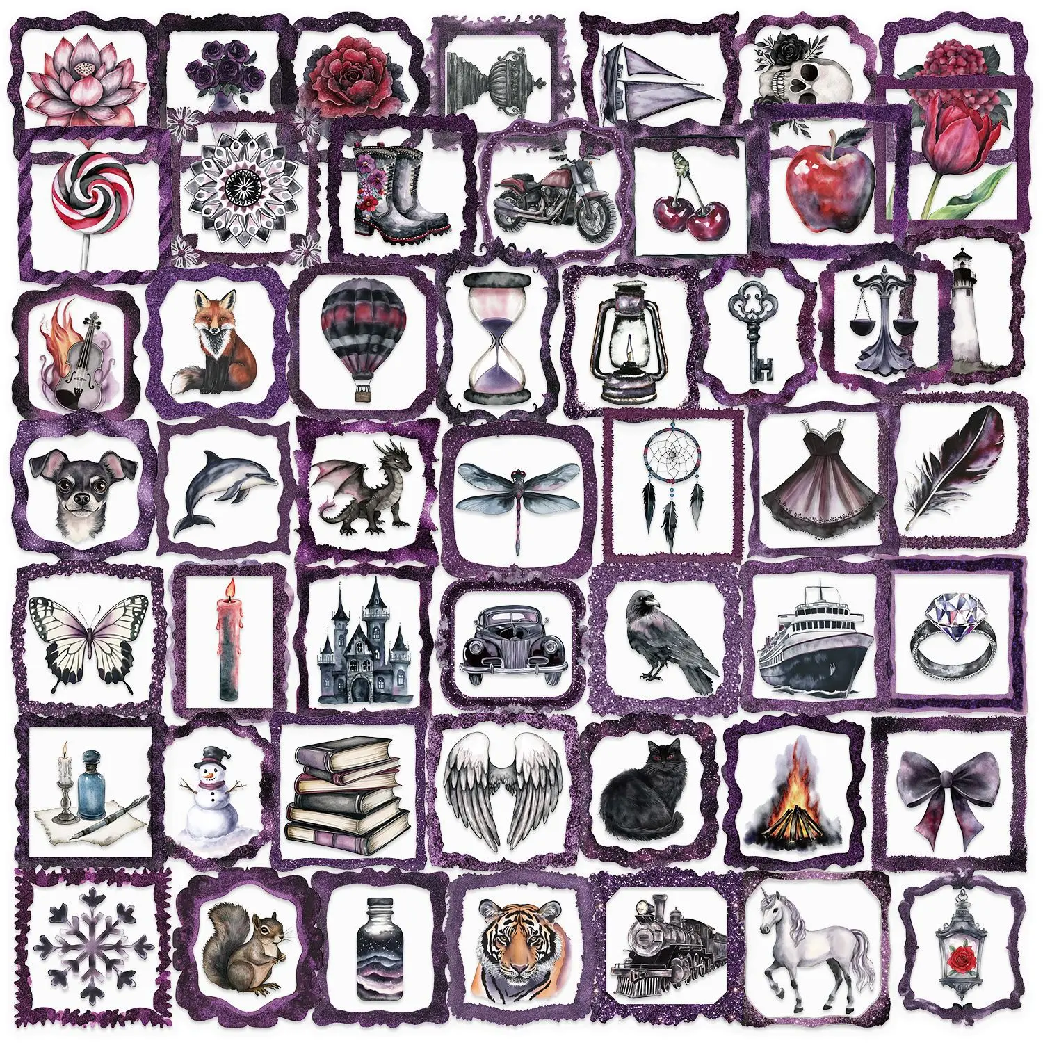 10/50PCS Purple INS Style Picture Frame Transparent Waterproof Stickers DIY Decoration Notebook Mobile Guitar Suitcase Graffiti
10/50PCS Purple INS Style Picture Frame Transparent Waterproof Stickers DIY Decoration Notebook Mobile Guitar Suitcase Graffiti