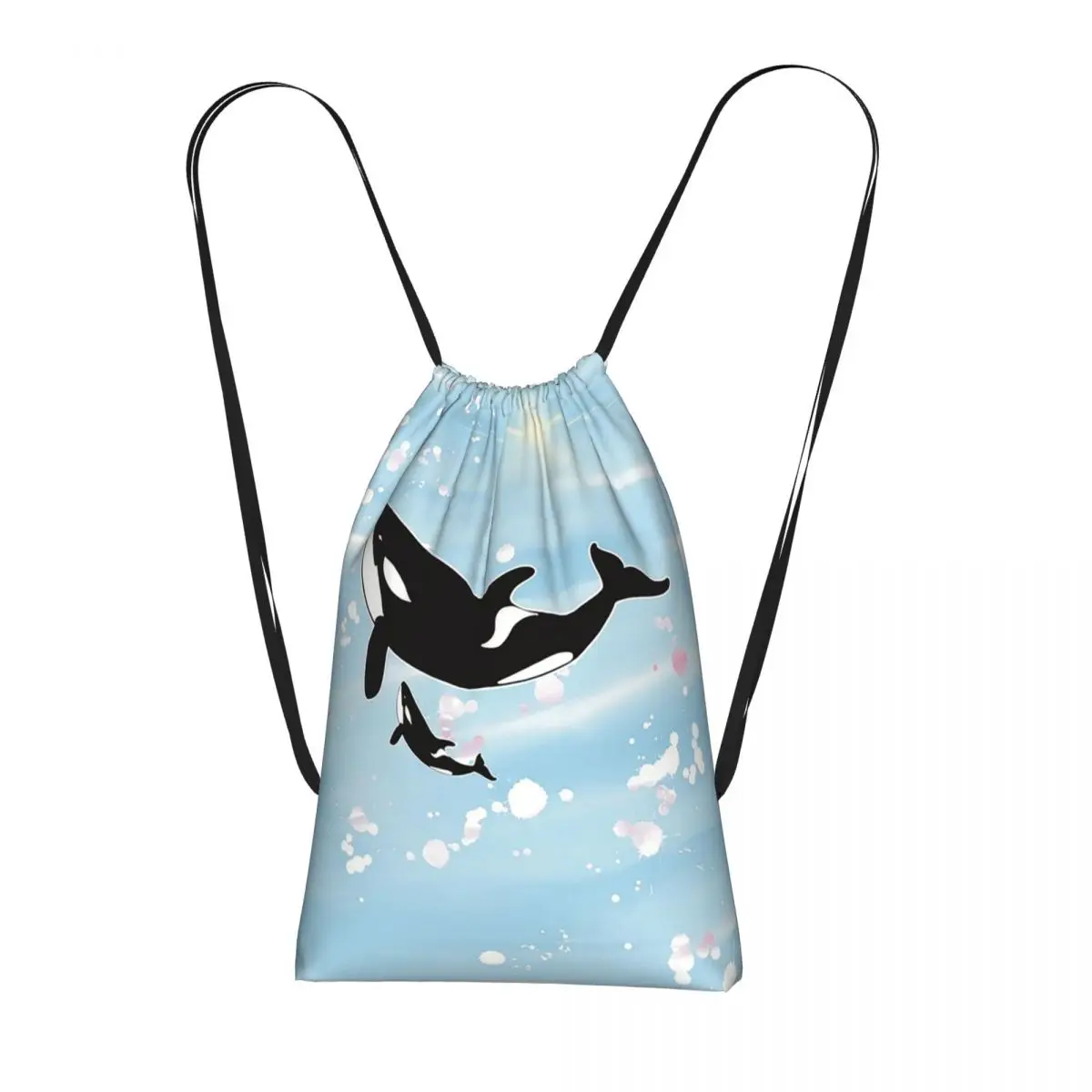 Parent-Child Orca In Bule Background Backpacks Portable Drawstring Bags Sports Bag Book Bags for Man Woman Students
Parent-Child Orca In Bule Background Backpacks Portable Drawstring Bags Sports Bag Book Bags for Man Woman Students