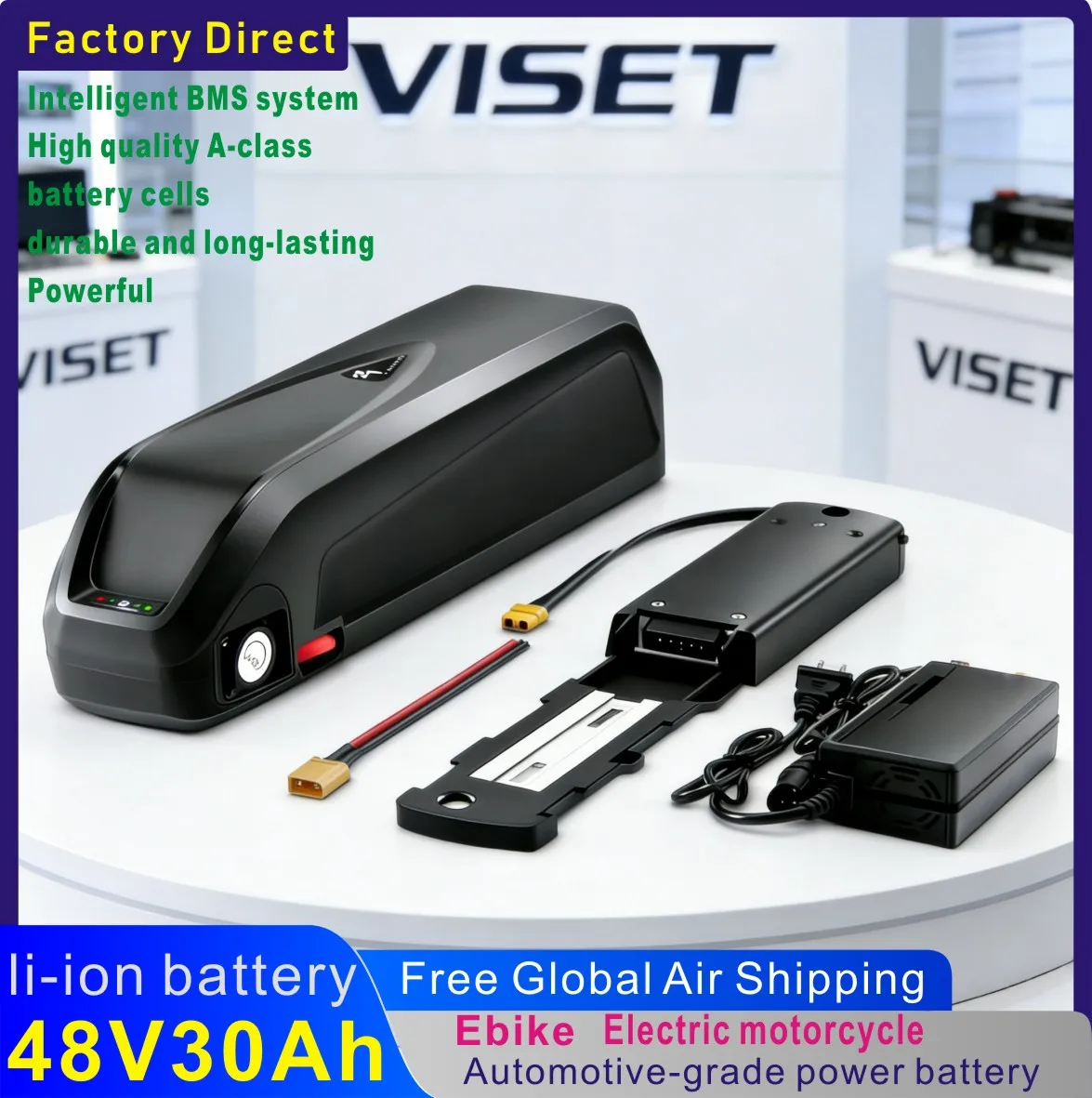 48V 30Ah E-Bike Waterproof Li-ionBattery Pack with 30A BMS for 48V Controller 250-1500W Motor for Hailong/Shark Ebike Battery
48V 30Ah E-Bike Waterproof Li-ionBattery Pack with 30A BMS for 48V Controller 250-1500W Motor for Hailong/Shark Ebike Battery