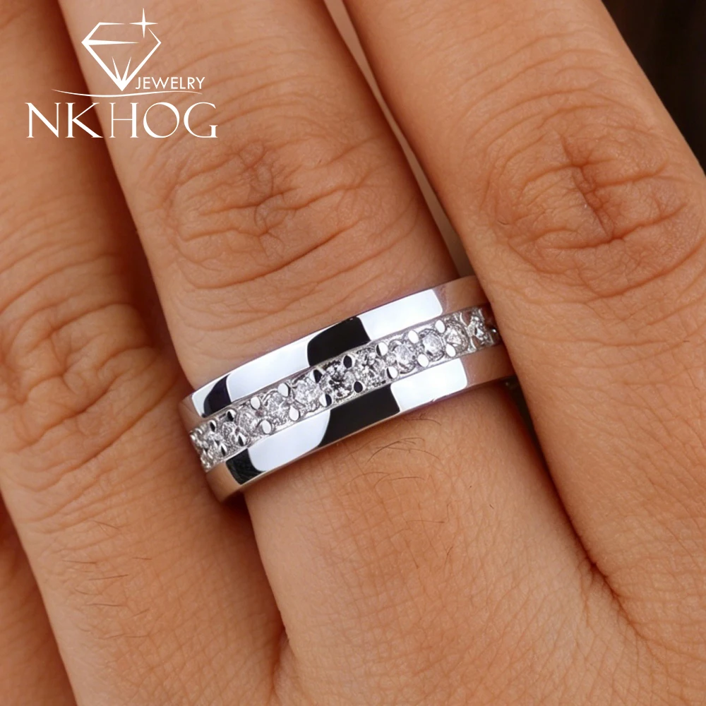 NKHOG 2mm Full Moissanite Rings S925 Silver Row Band For Men Women Luxury Engagement Wedding 18K Plated Fine Jewelry Certified
NKHOG 2mm Full Moissanite Rings S925 Silver Row Band For Men Women Luxury Engagement Wedding 18K Plated Fine Jewelry Certified