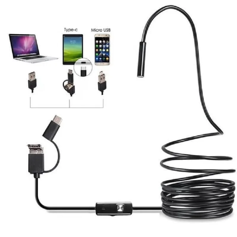 1m//5m/10m Mini 3 in 1 TYPE-C/USB Micro Endoscope Camera 7mm Soft Flexible Hard Cable Borescope Inspection for Android Computers
1m//5m/10m Mini 3 in 1 TYPE-C/USB Micro Endoscope Camera 7mm Soft Flexible Hard Cable Borescope Inspection for Android Computers