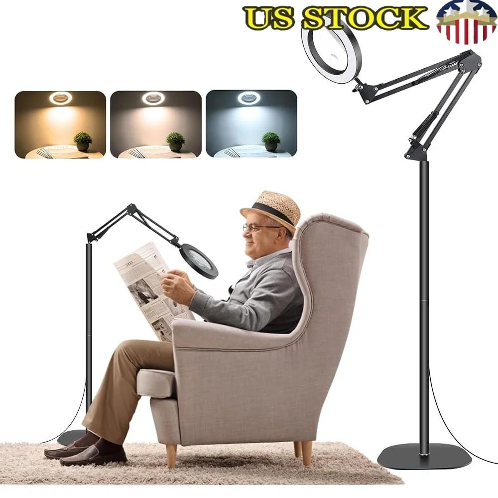 10X 30X Large Floor Magnifying Glass with Light and Stand 72 LED Adjustable Brightness Optical Magnifier Reading Crafting
10X 30X Large Floor Magnifying Glass with Light and Stand 72 LED Adjustable Brightness Optical Magnifier Reading Crafting