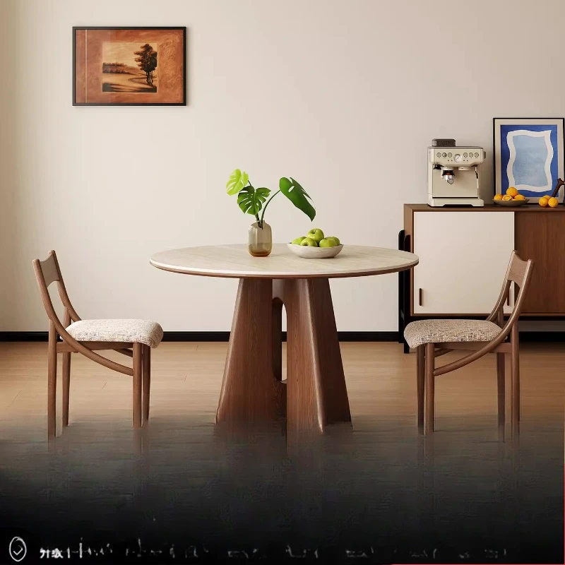 Slate solid wood round table, travertine dining table
Slate solid wood round table, travertine dining table