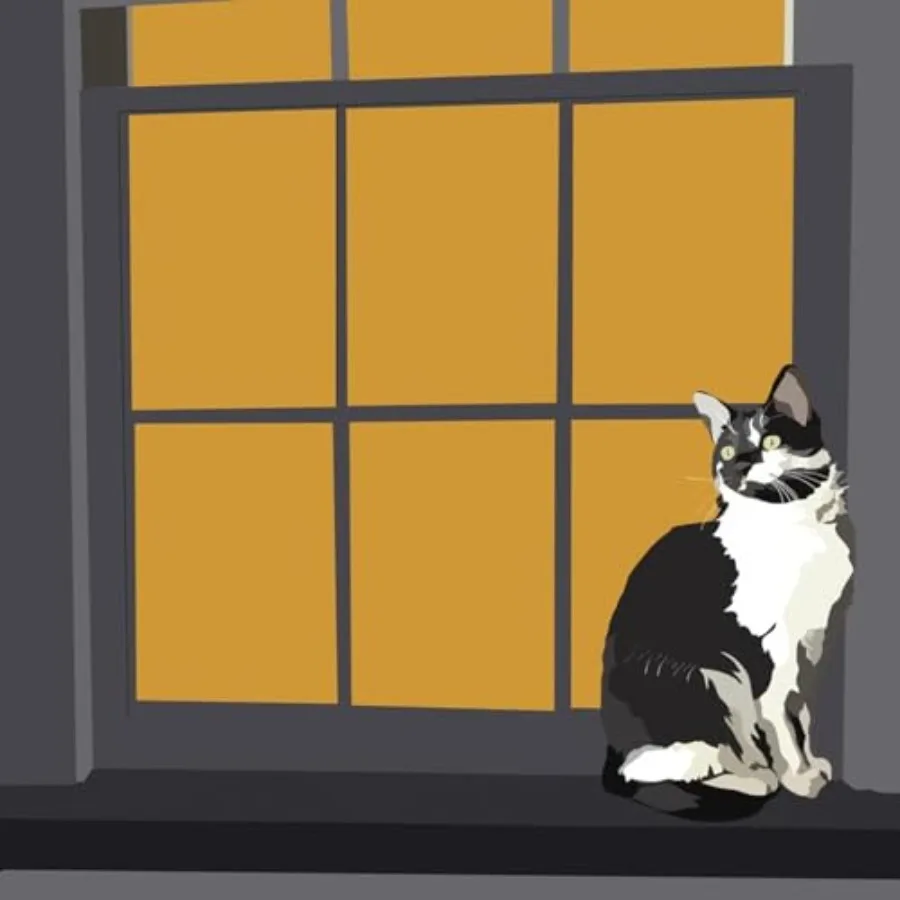 Wall Art Print Cat on a Window Sill I by Emily Kalina, 30" x 30
Wall Art Print Cat on a Window Sill I by Emily Kalina, 30" x 30