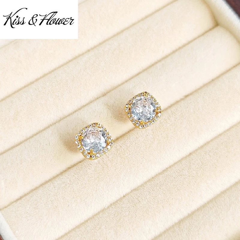 KISS&FLOWER Gold Square Round Stud Earrings For Women Wedding Party Birthday Christmas Bride Mother Girlfriend Lady Gifts ER502
KISS&FLOWER Gold Square Round Stud Earrings For Women Wedding Party Birthday Christmas Bride Mother Girlfriend Lady Gifts ER502