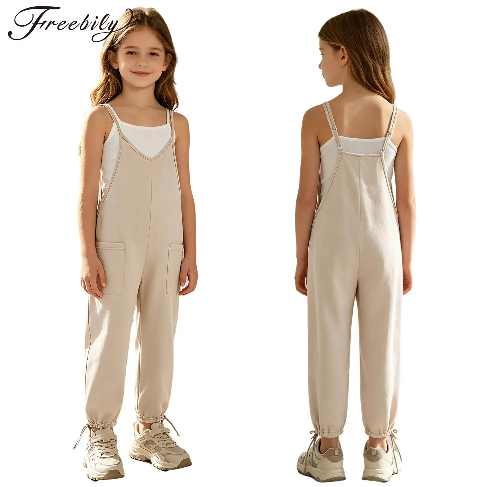 Teen Girls Loose Overalls Jumpsuit Adjustable Spaghetti Straps Sleeveless Rompers with Pockets Kids Clothes School Daily Wear
Teen Girls Loose Overalls Jumpsuit Adjustable Spaghetti Straps Sleeveless Rompers with Pockets Kids Clothes School Daily Wear