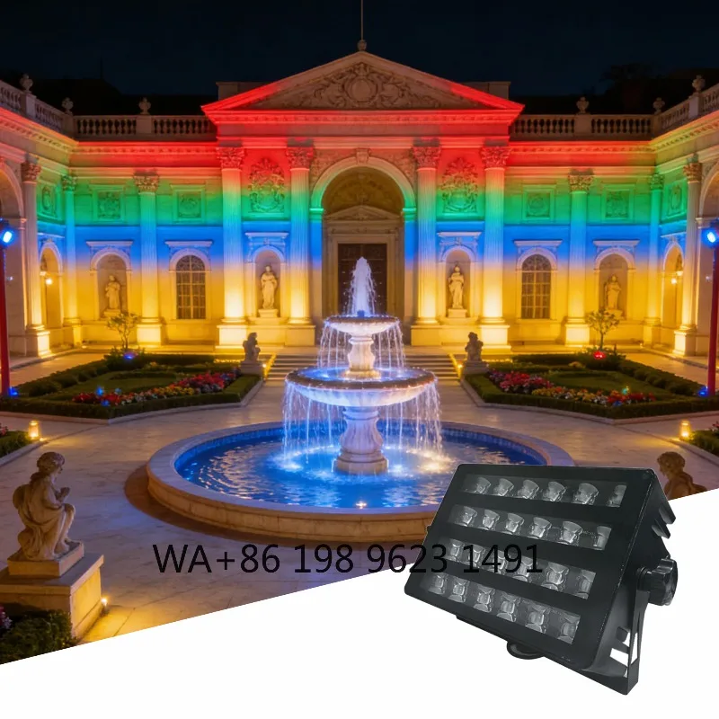 52W IP65 Aluminum DMX RGB LED Flood Light Rainbow Spotlight for Outdoor Stadium Garden Building Lighting Projects
52W IP65 Aluminum DMX RGB LED Flood Light Rainbow Spotlight for Outdoor Stadium Garden Building Lighting Projects