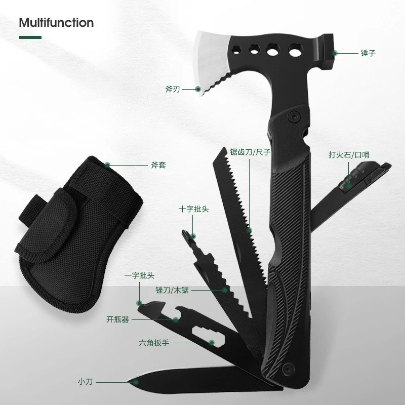 Camping Multi-functional Extended Handle Axe Hammer Tool Outdoor Tactical Axe Portable Folding Life-saving Hand Tool
Camping Multi-functional Extended Handle Axe Hammer Tool Outdoor Tactical Axe Portable Folding Life-saving Hand Tool
