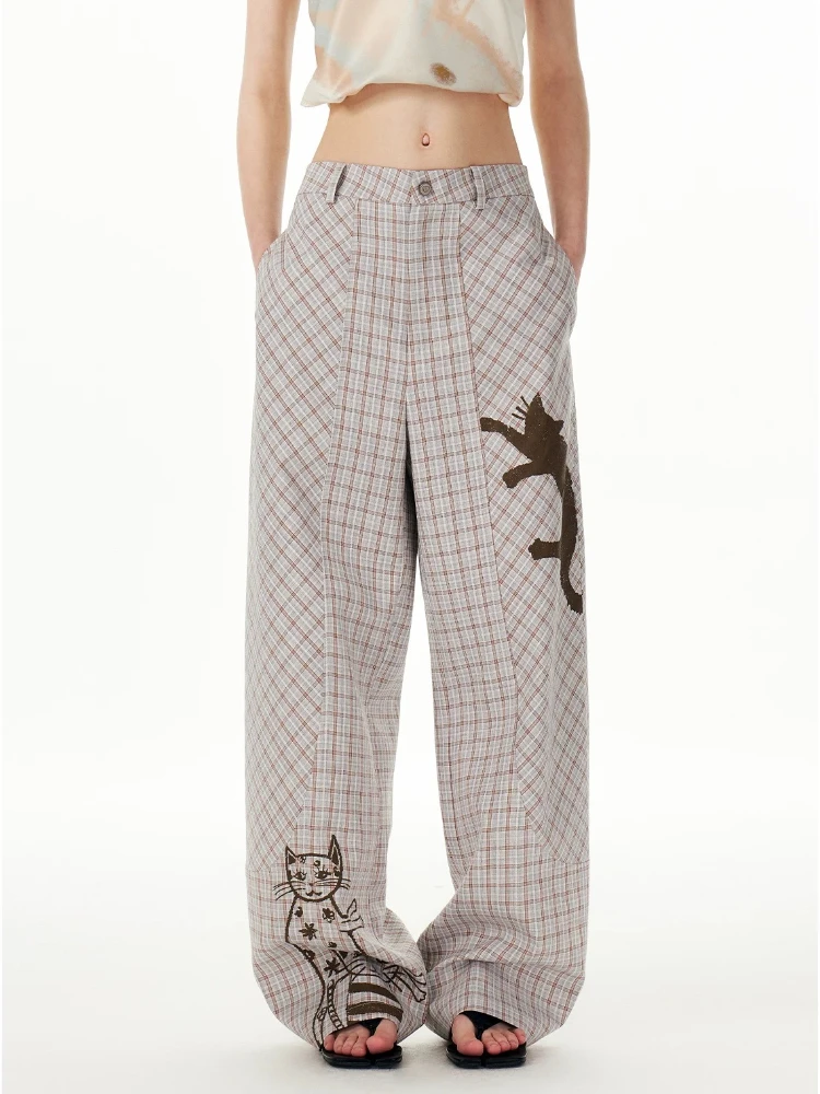 ADAgirl Plaid Trousers Cat Print Curved Knife Pants for Women Classic Style Irregular Checkered Spring Summer Casual Cutecore
ADAgirl Plaid Trousers Cat Print Curved Knife Pants for Women Classic Style Irregular Checkered Spring Summer Casual Cutecore