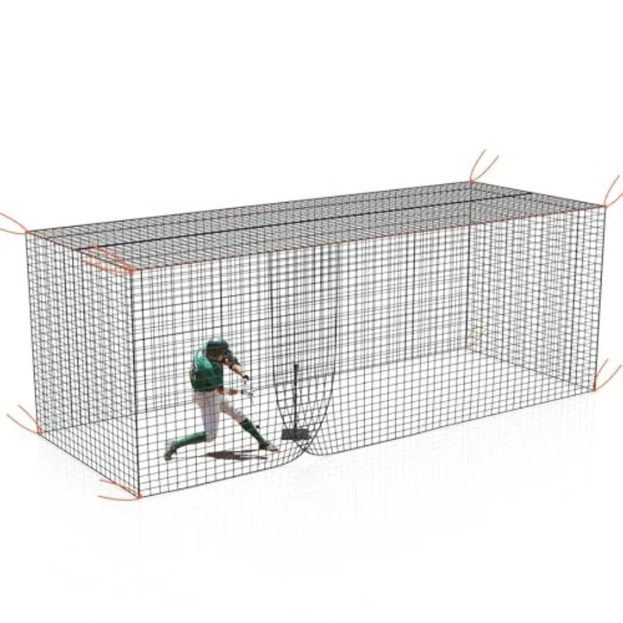 Backyard batting cage net for softball and baseball: heavy-duty polyethylene black 8x8x20/10x10x35/12x12x55 ft includes door no
Backyard batting cage net for softball and baseball: heavy-duty polyethylene black 8x8x20/10x10x35/12x12x55 ft includes door no