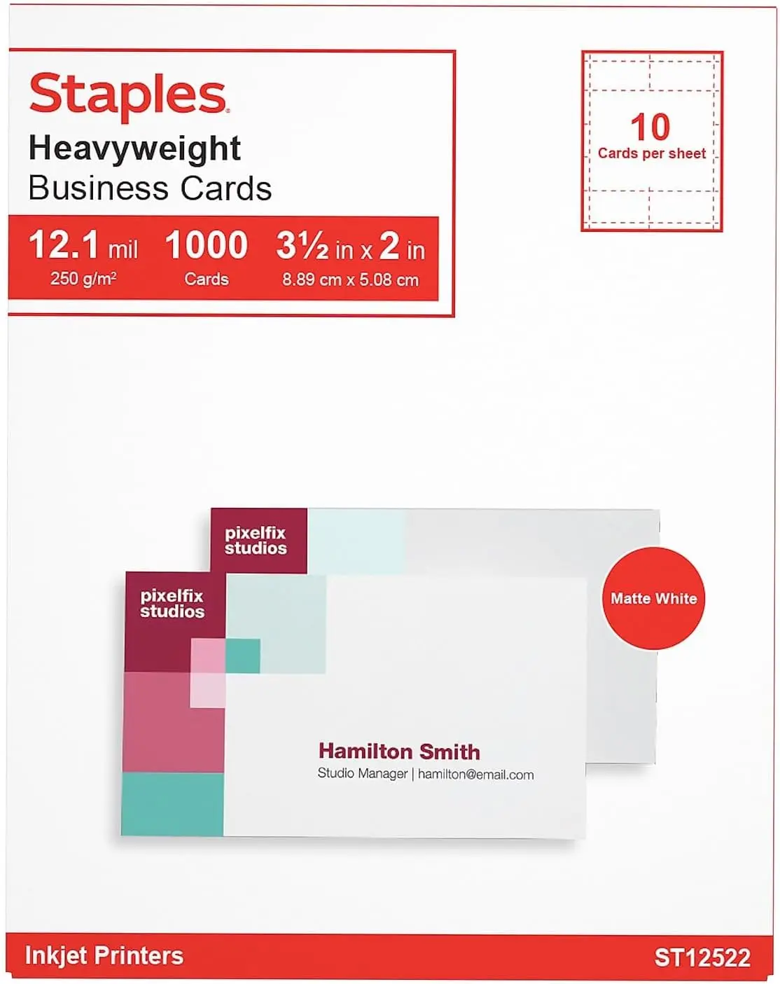 240GSM Matte Business Cards, 3.5x2in, 1000-Pack for Inkjet Printers
240GSM Matte Business Cards, 3.5x2in, 1000-Pack for Inkjet Printers