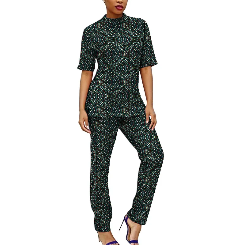 Women's African Couture Ankara Outfit Short Sleeve Set Collarless Tops+Pants Vintage Print Female Party Wear Tailored
Women's African Couture Ankara Outfit Short Sleeve Set Collarless Tops+Pants Vintage Print Female Party Wear Tailored
