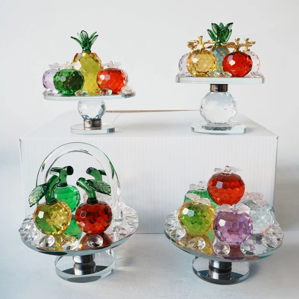 Crystal Faceted Apples and Pineapple Figurines Collectibles Lovely Glass Fruit Paperweight Ornament with Rotation Base For Home
Crystal Faceted Apples and Pineapple Figurines Collectibles Lovely Glass Fruit Paperweight Ornament with Rotation Base For Home