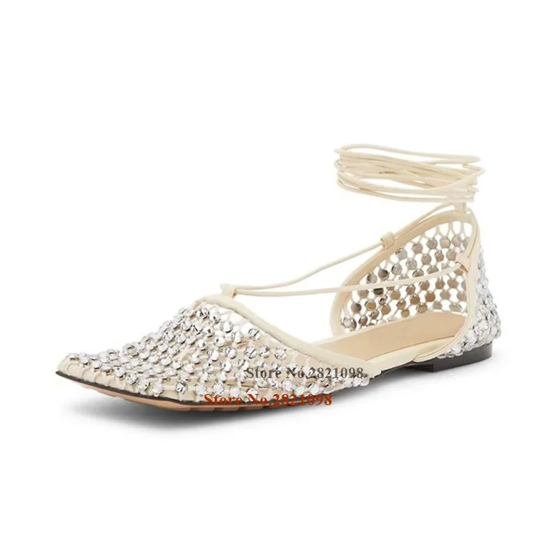 Crystal Designer Flat Heel Stretch Mesh Women's Shoes Bling Rhinestone Lace Up Sexy Flats Shoes Office Party Ladies
Crystal Designer Flat Heel Stretch Mesh Women's Shoes Bling Rhinestone Lace Up Sexy Flats Shoes Office Party Ladies