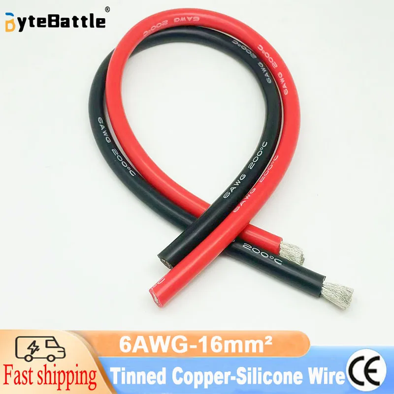 6 Gauge Soft Silicone Wire High-Temperature Resistant 6 AWG-16mm² Battery Cable 200°C 600V-Suitable for inverters,cars and
6 Gauge Soft Silicone Wire High-Temperature Resistant 6 AWG-16mm² Battery Cable 200°C 600V-Suitable for inverters,cars and