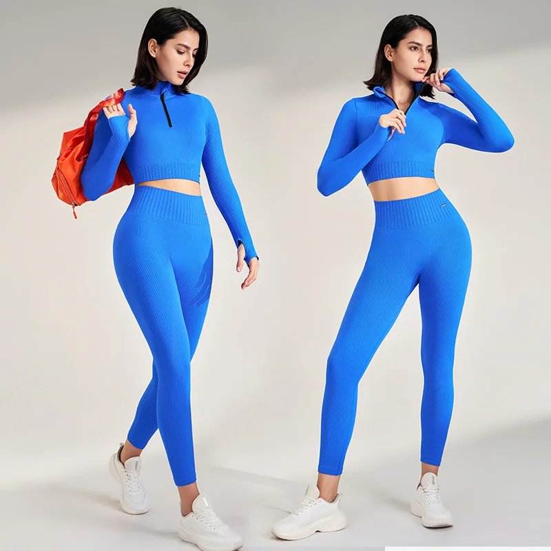 Women's Yoga Suit Fitness Sportswear Long Sleeve Half Zip Top High Waisted Hip Lifting Leggings Workout Pants Exercise Suit
Women's Yoga Suit Fitness Sportswear Long Sleeve Half Zip Top High Waisted Hip Lifting Leggings Workout Pants Exercise Suit