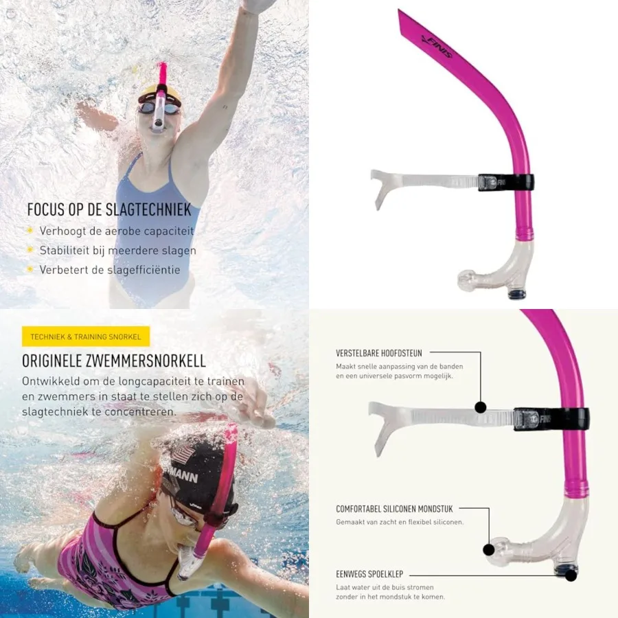 Original Swimmers Snorkel - Center-Mount Design - for Swim Training - Adjustable Fit - Purge Valve - Pink - Adult
Original Swimmers Snorkel - Center-Mount Design - for Swim Training - Adjustable Fit - Purge Valve - Pink - Adult