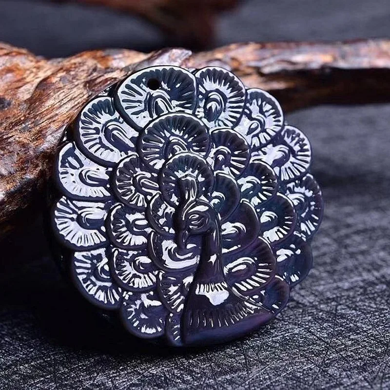 Natural Rainbow Obsidian Hand Carved Peacock Pendant Fashion Boutique Jewelry Men's and Women's Necklace Gift Accessories
Natural Rainbow Obsidian Hand Carved Peacock Pendant Fashion Boutique Jewelry Men's and Women's Necklace Gift Accessories