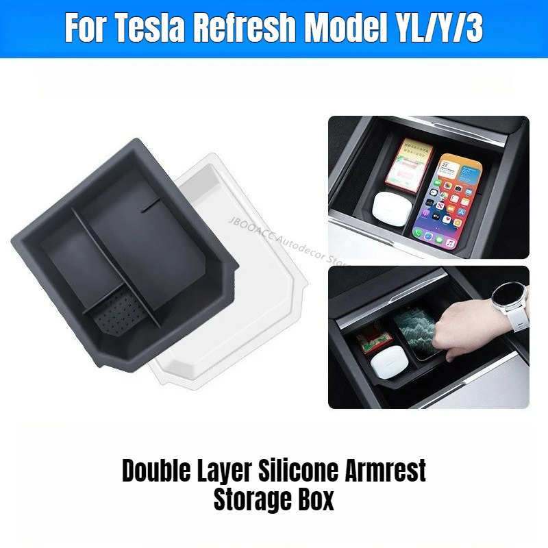 For Tesla Model YL Refreshed Y 3 Armrest Silicone Storage Box Double Layer Car Front Rear Center Console Organizer Tray Box Case
For Tesla Model YL Refreshed Y 3 Armrest Silicone Storage Box Double Layer Car Front Rear Center Console Organizer Tray Box Case