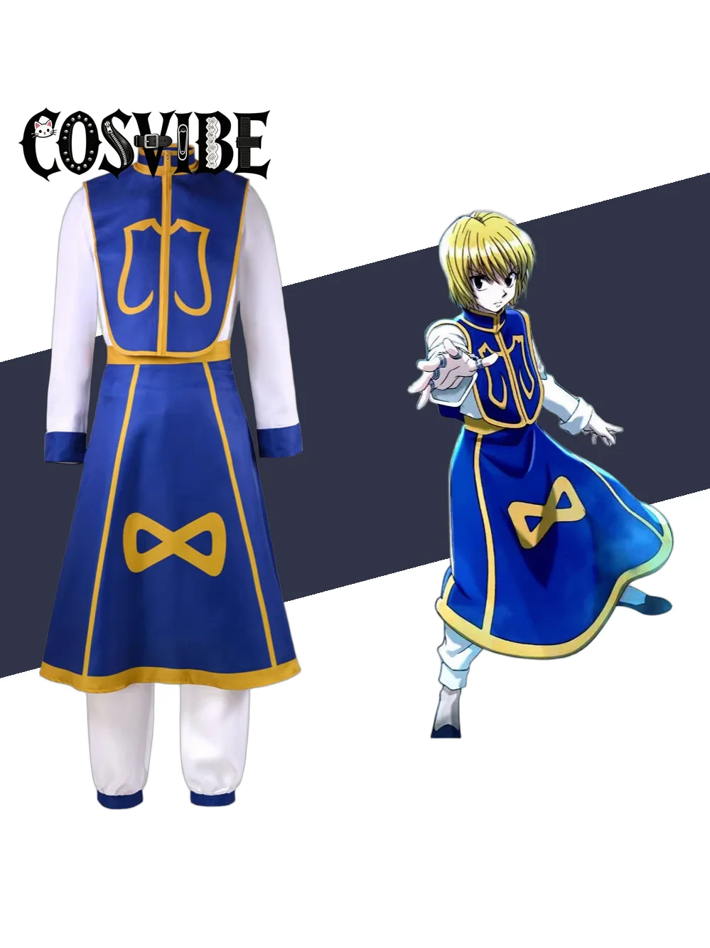 Hunter x Hunter Kurapika Cosplay Costume - Wig Fingers Rings Chain Earrings Anime Uniforms Halloween Party Outfits
Hunter x Hunter Kurapika Cosplay Costume - Wig Fingers Rings Chain Earrings Anime Uniforms Halloween Party Outfits