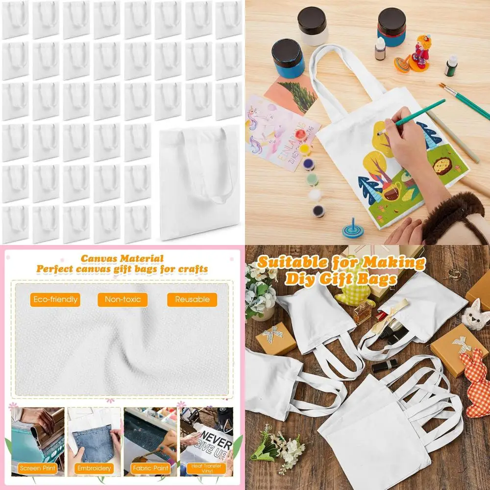 72 Pack Mini Reusable Tote Bags - 8.5 x 8 Canvas Grocery Bags for DIY and Party Favors
72 Pack Mini Reusable Tote Bags - 8.5 x 8 Canvas Grocery Bags for DIY and Party Favors