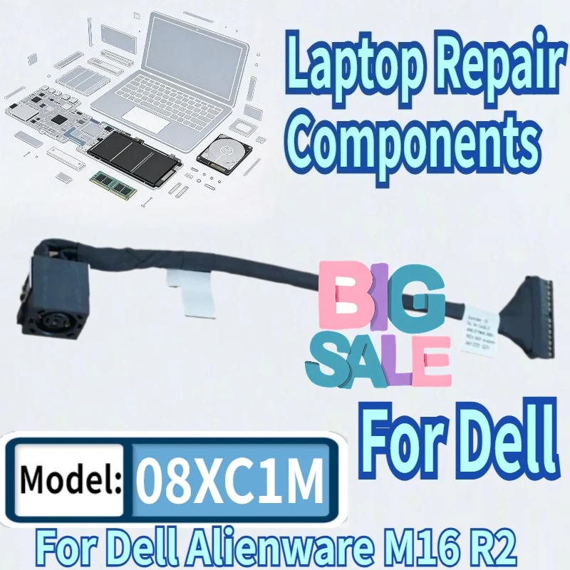 New For Dell Alienware M16 R2 Laptop DC Power Connector Jack DC-IN Charging Flex Cable 08XC1M 450.0TN05.0011
New For Dell Alienware M16 R2 Laptop DC Power Connector Jack DC-IN Charging Flex Cable 08XC1M 450.0TN05.0011