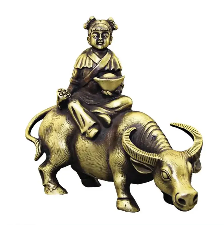 Wholesale collection antique antique crafts manufacturers direct sales brass children riding cattle ornaments
Wholesale collection antique antique crafts manufacturers direct sales brass children riding cattle ornaments