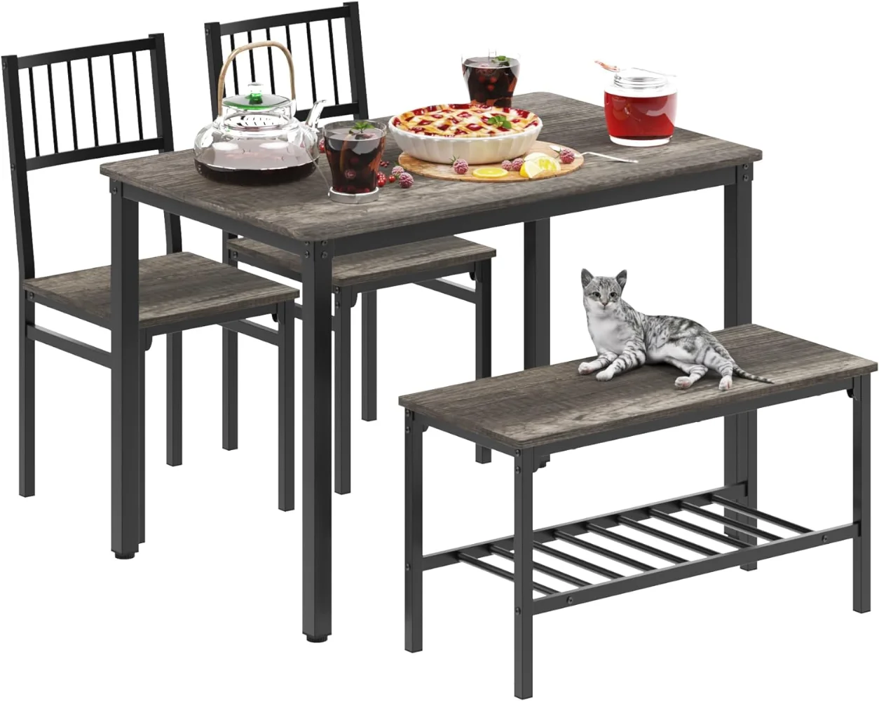 Teraves Dining Table Set for 4/Computer Desk,Kitchen Table with 2 Chairs and a Bench,Table and Chairs Dining
Teraves Dining Table Set for 4/Computer Desk,Kitchen Table with 2 Chairs and a Bench,Table and Chairs Dining