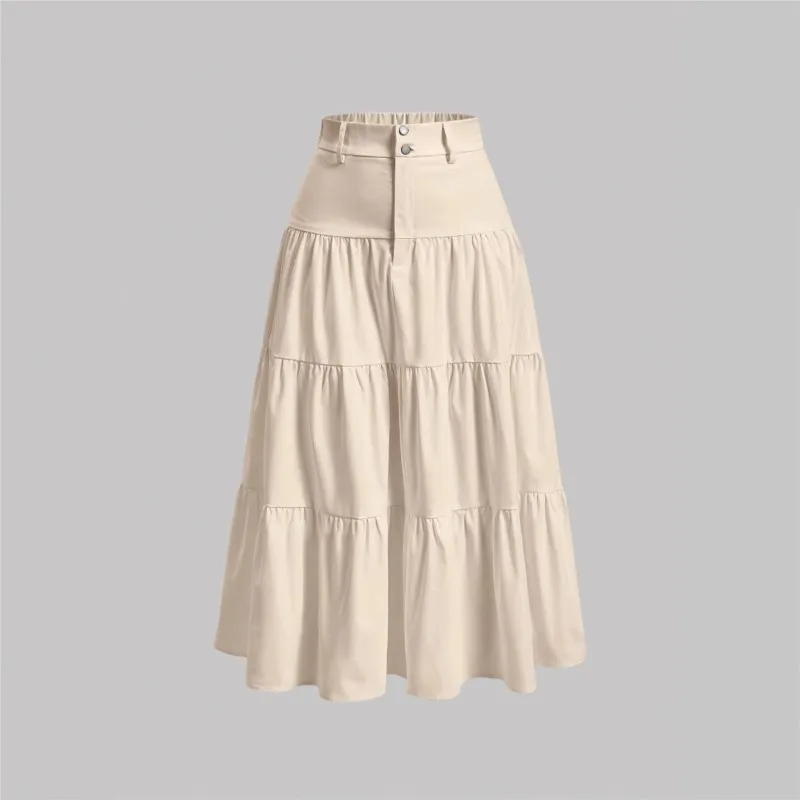 Women's Solid Color High-Waist Skirt Simple Style Chic Button Design Mid-Length Skirts Spring Summer Ladies Versatile Clothing
Women's Solid Color High-Waist Skirt Simple Style Chic Button Design Mid-Length Skirts Spring Summer Ladies Versatile Clothing