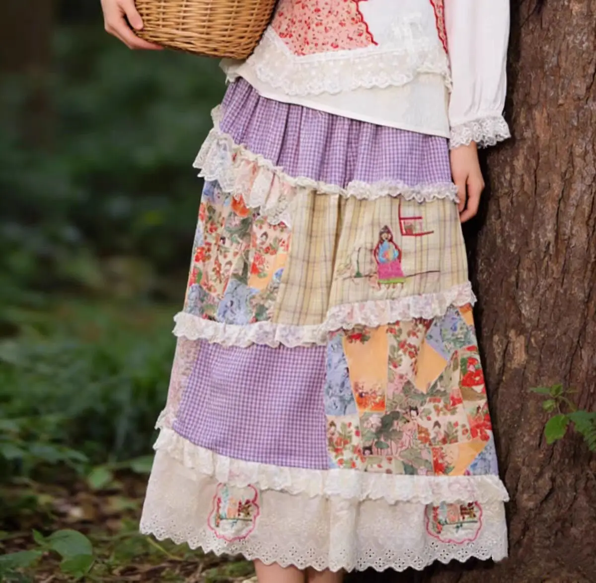 Purple Pink Color Japanese Korean Vintage Pleated Skirts Mori Girl Skirt Lace Patchwork A-line Sweet Cute Skirt
Purple Pink Color Japanese Korean Vintage Pleated Skirts Mori Girl Skirt Lace Patchwork A-line Sweet Cute Skirt