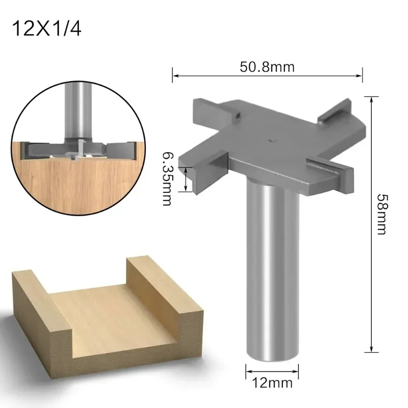 1PC 1/2" 12.7MM 12MM Shank Milling Cutter Wood Carving 4 Edge T Type Slotting Cutter Woodworking Tool Router Bits Wood Cutter
1PC 1/2" 12.7MM 12MM Shank Milling Cutter Wood Carving 4 Edge T Type Slotting Cutter Woodworking Tool Router Bits Wood Cutter