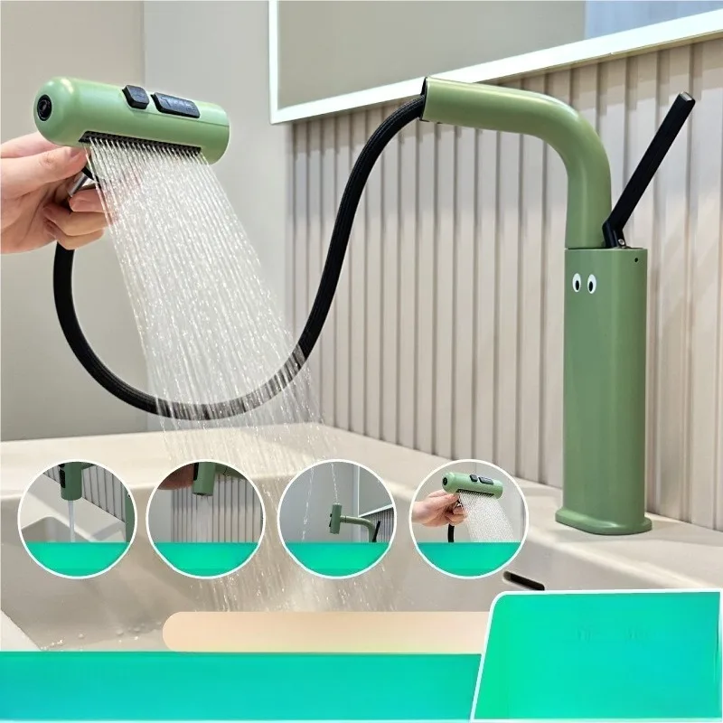 Washbasin Faucet, Bathroom Pull-out, Splash Proof, Hot and Cold Dual Control, Household Multifunctional Faucet, Green
Washbasin Faucet, Bathroom Pull-out, Splash Proof, Hot and Cold Dual Control, Household Multifunctional Faucet, Green