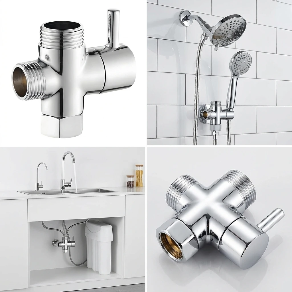 Three-Way T-Type Shower Diverter Valve G1/2 Inch Brass Faucet Connector Bathroom Water Diverters Adapter for Shower
Three-Way T-Type Shower Diverter Valve G1/2 Inch Brass Faucet Connector Bathroom Water Diverters Adapter for Shower