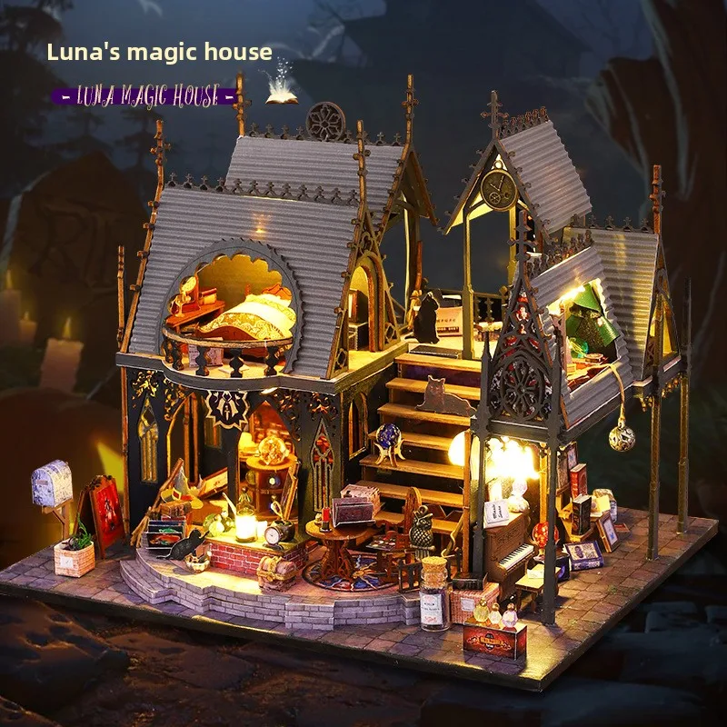 DIY Cottage Luna Magic House Wooden Handmade Assembly Toy Bookend for Ages 14+ 3d Wooden Puzzle
DIY Cottage Luna Magic House Wooden Handmade Assembly Toy Bookend for Ages 14+ 3d Wooden Puzzle