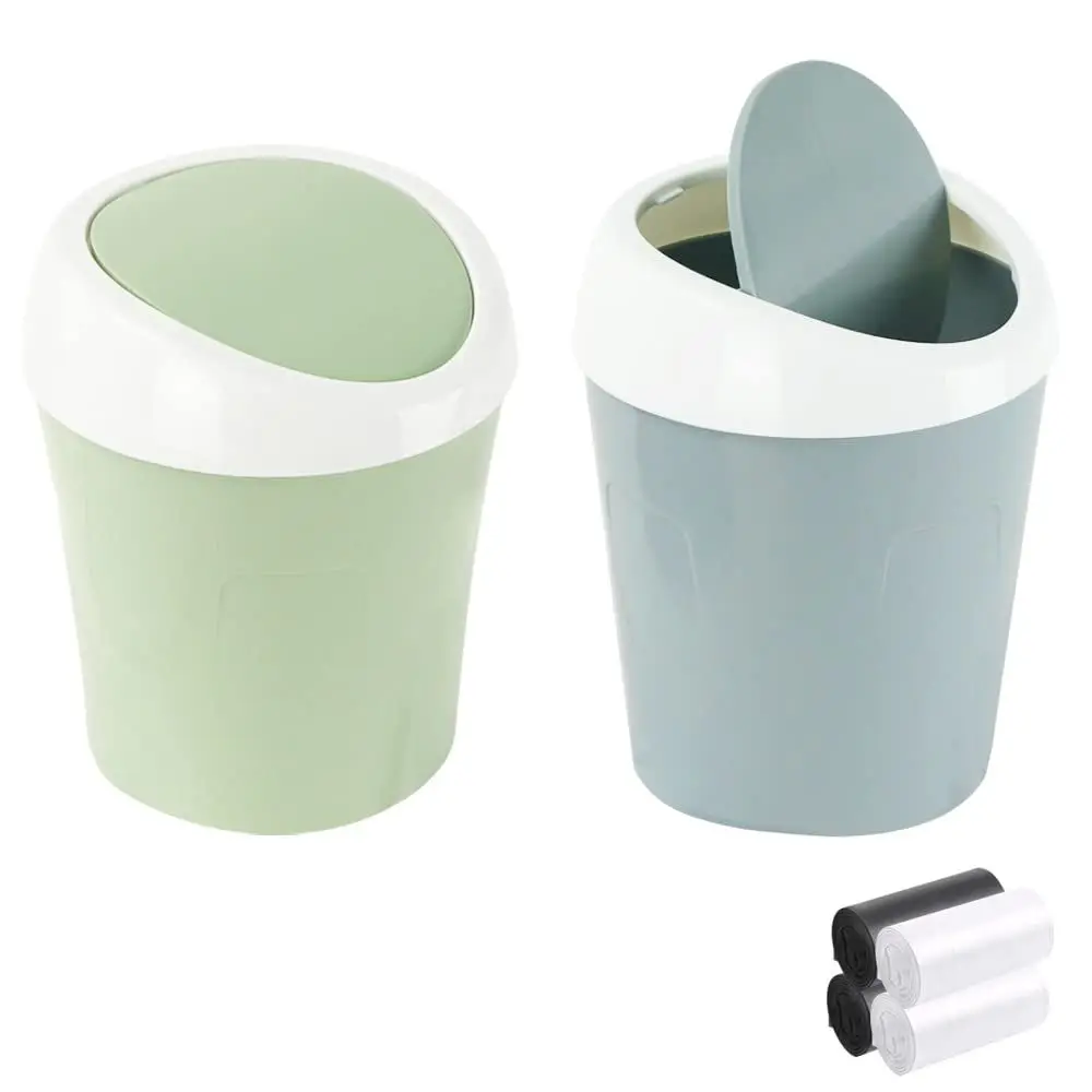 2-Pack Mini Plastic Wastebaskets with 120 Bags, Compact Swing-Lid Trash Bins for Home, Office, Kitchen, and Bathroom (Blue & Gre
2-Pack Mini Plastic Wastebaskets with 120 Bags, Compact Swing-Lid Trash Bins for Home, Office, Kitchen, and Bathroom (Blue & Gre