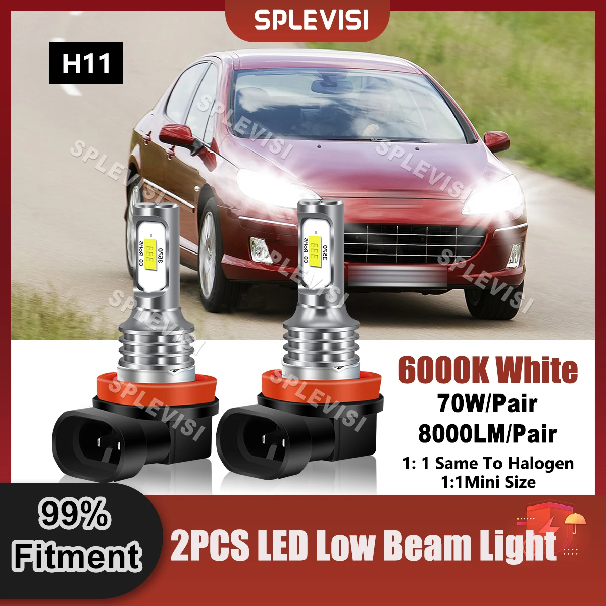6000K White Plug And Play H11 LED Headlight Low Beam For Peugeot 407 2004 2005 2006 2007 2008 2009 2010 2011 Automobile Low Lamp
6000K White Plug And Play H11 LED Headlight Low Beam For Peugeot 407 2004 2005 2006 2007 2008 2009 2010 2011 Automobile Low Lamp