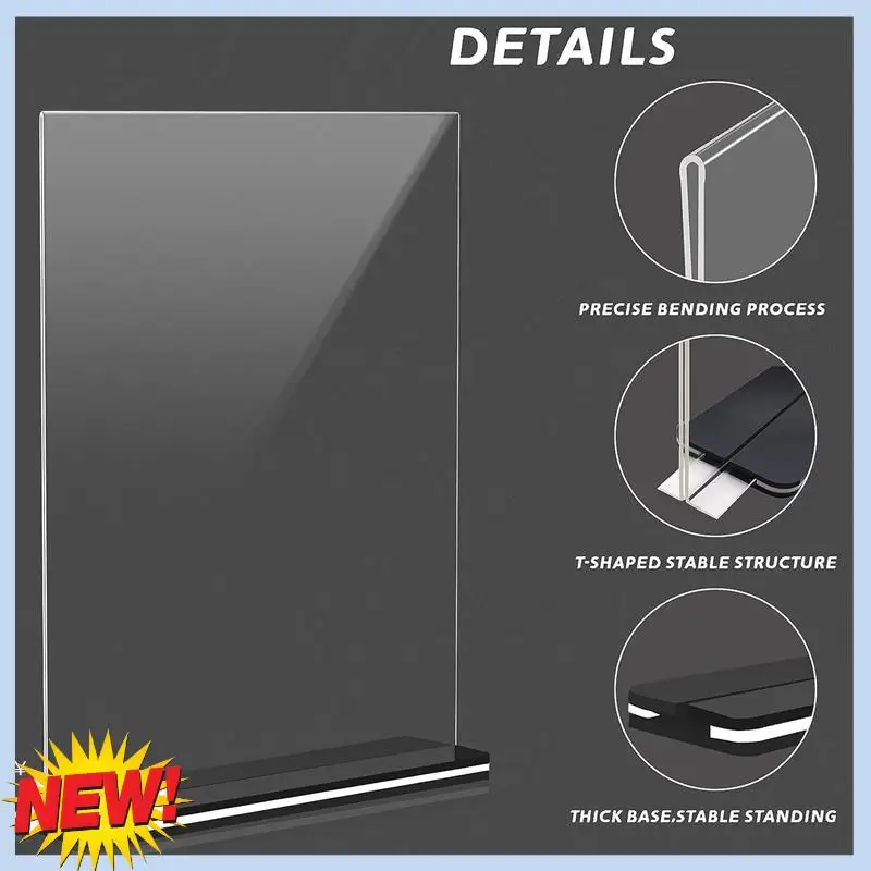 AT14 Plastic Sign Holder Paper Holder 8.5X11 Inches, 6 Pack T Shape Table Top Display Stand, Double Sided
AT14 Plastic Sign Holder Paper Holder 8.5X11 Inches, 6 Pack T Shape Table Top Display Stand, Double Sided