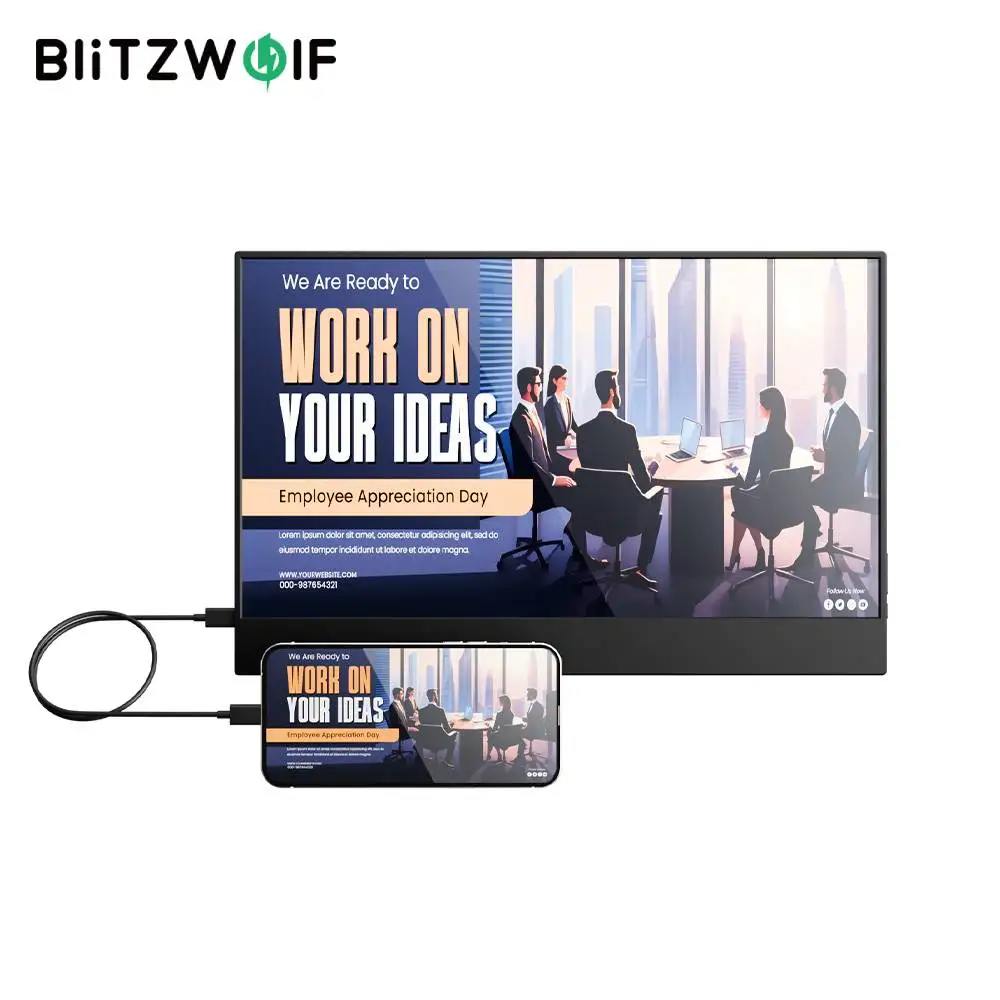BlitzWolf PCM3-AIR 14Inch 1920*1080P FHD Portable Monitor Dual USB-C Full Function Multiple Mode Computer Monitor Gaming Monitor
BlitzWolf PCM3-AIR 14Inch 1920*1080P FHD Portable Monitor Dual USB-C Full Function Multiple Mode Computer Monitor Gaming Monitor