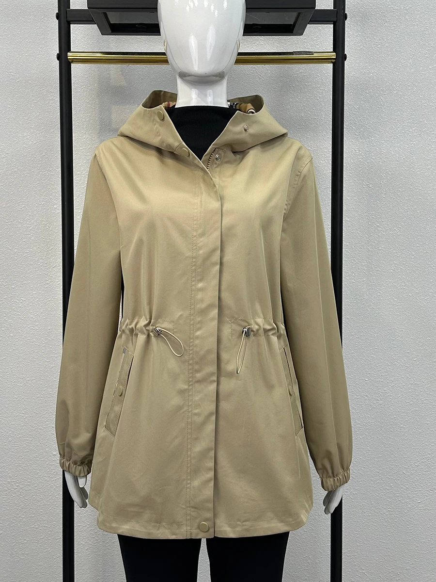 Spring Autumn Loose Women's Faionable Windbreaker Coat Large Size Casual Long Sve Zipper Closure Hooded Single Piece
Spring Autumn Loose Women's Faionable Windbreaker Coat Large Size Casual Long Sve Zipper Closure Hooded Single Piece