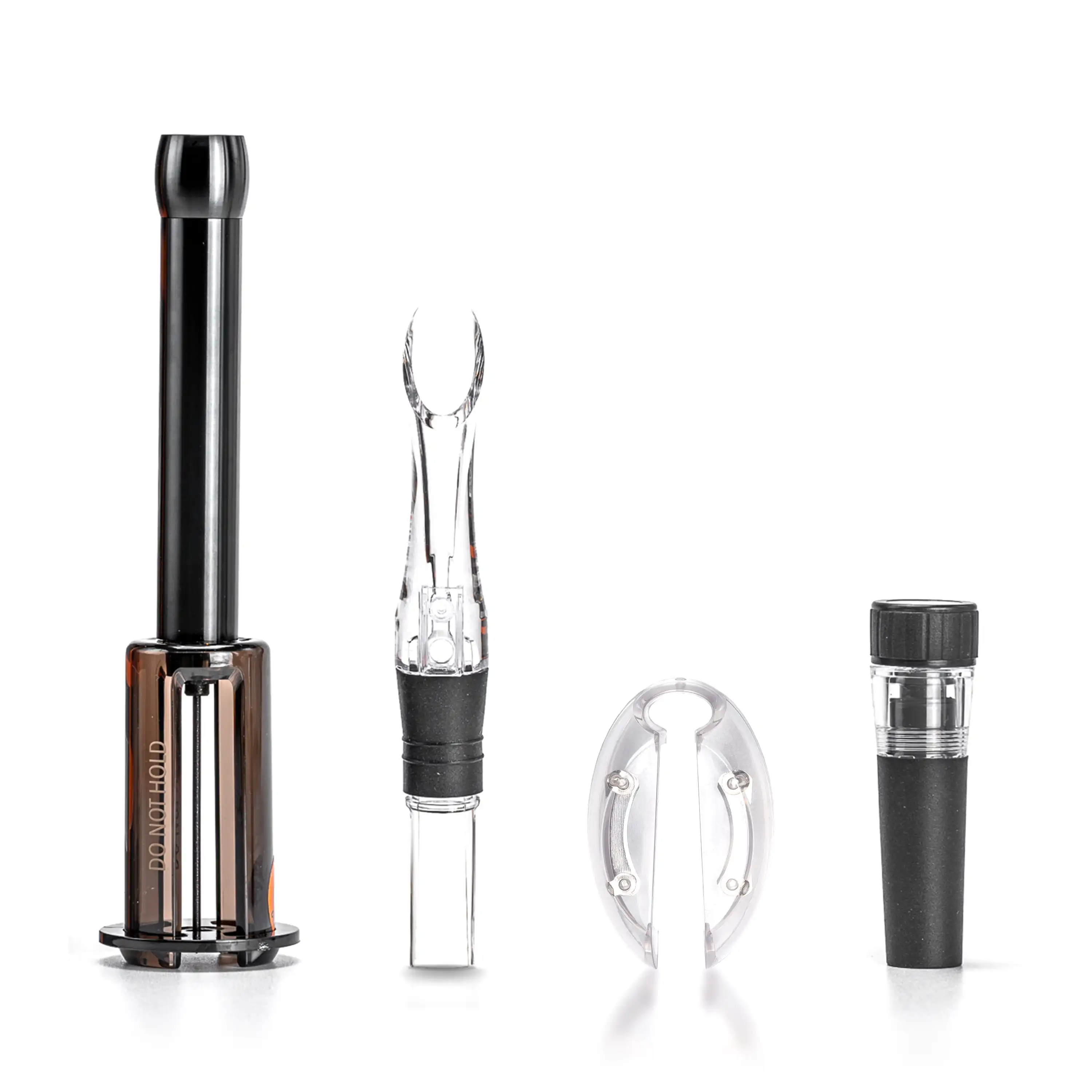 Wine Opener Set (4-Piece) with Wine Accessories - Includes Air Pump Bottle Opener, Bottle-Top Aerator, Wine Foil Cutter
Wine Opener Set (4-Piece) with Wine Accessories - Includes Air Pump Bottle Opener, Bottle-Top Aerator, Wine Foil Cutter