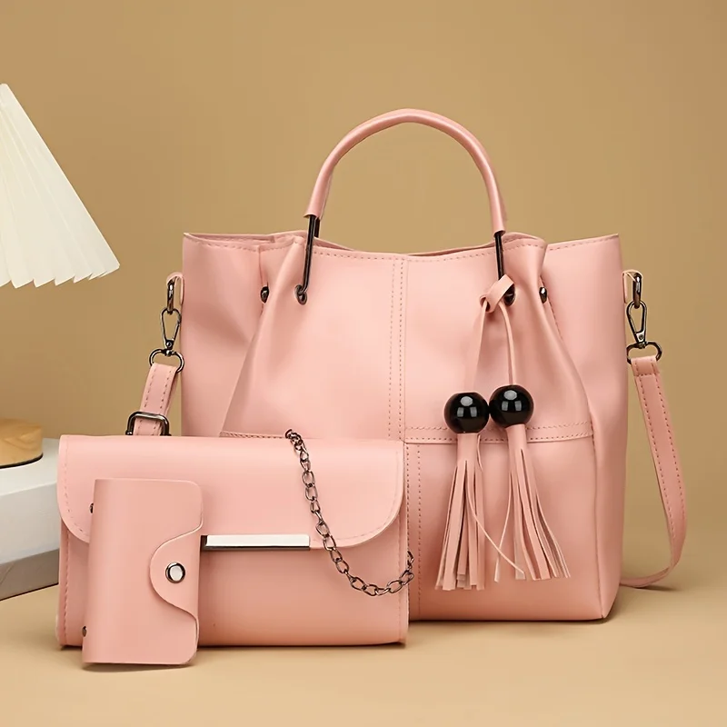 3pcs/set Fashion PU Tote Bag, Trendy Crossbody Bag, Women's Casual Handbag, Shoulder Bag & Purse
3pcs/set Fashion PU Tote Bag, Trendy Crossbody Bag, Women's Casual Handbag, Shoulder Bag & Purse