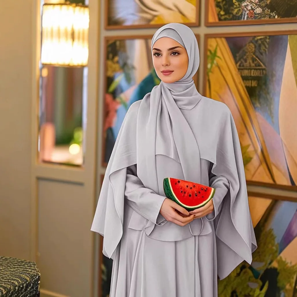 Muslim Sets Women 2 Pieces Solid Prayer Garment Suits Kimono Kaftan Eid Ramadan 2pcs Set Fashion Muslim Islam Clothing Jilbab
Muslim Sets Women 2 Pieces Solid Prayer Garment Suits Kimono Kaftan Eid Ramadan 2pcs Set Fashion Muslim Islam Clothing Jilbab